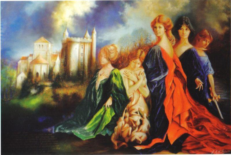 unknow artist Les dames de Morthemer oil painting image